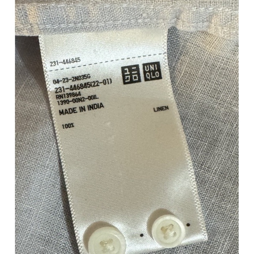 Uniqlo Womens Linen‎ Shirt XS Lilac Button Up Office Capsule Classic Minimalist - Picture 8 of 9